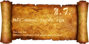 Nádasdi Terézia névjegykártya